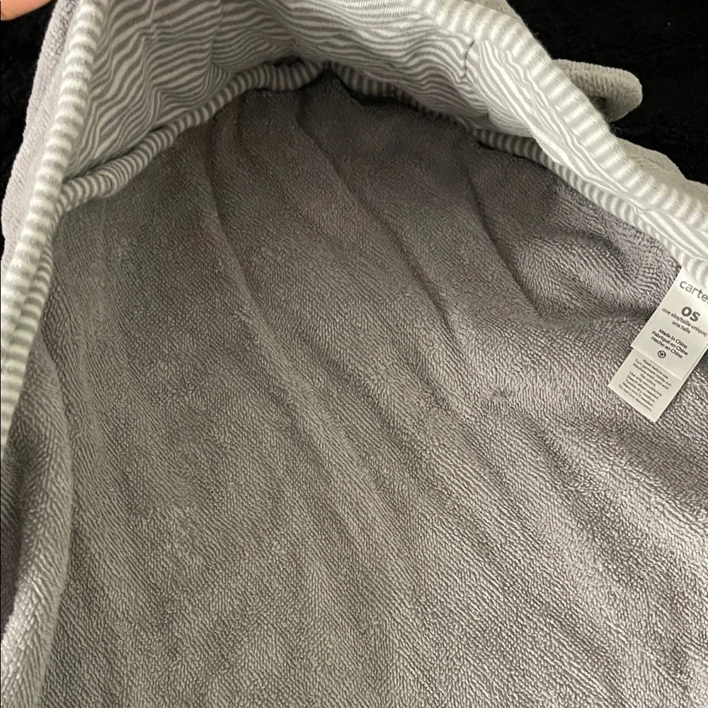 Carter's Soft Gray Elephant Hooded Towel Unisex